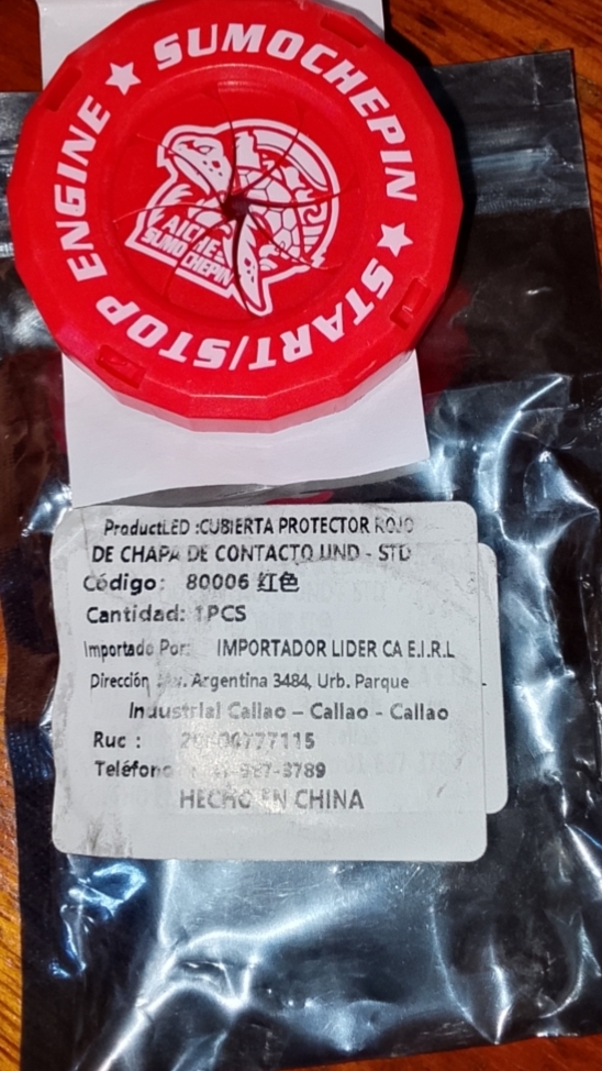 CUBIERTA PROTECTOR ROJO DE CHAPA DE CONTACTO 