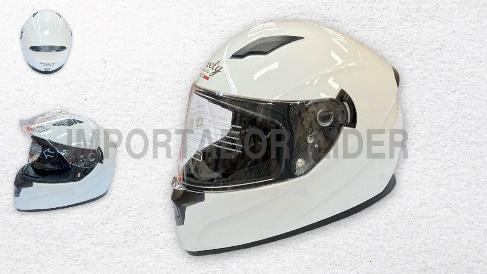 CASCO INTEGRAL F700 BLANCO BRILLANTE DOT UND - M (VISOR TRANSPARENTE)  DOBLE VISOR