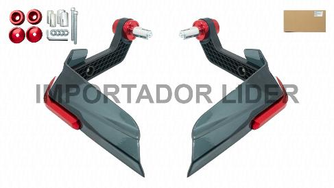 PROTECTOR DE MANO C/CORTA VIENTO UNIVERSAL REFORZADO NEGRO/ROJO PAR - STD