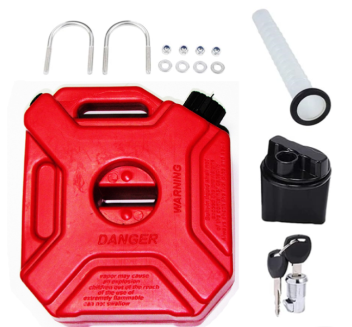 TANQUE P/GASOLINA PORTÁTIL RESERVA DE EMERGENCIA ROJO/NEGRO 