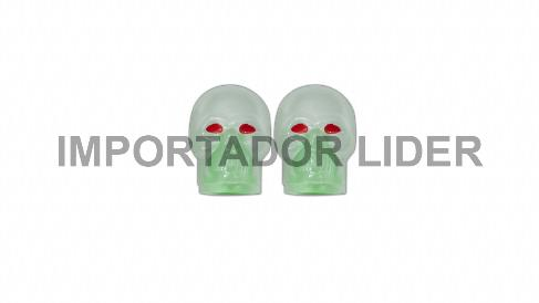 TAPA PITON DE CÁMARA MDLO CALAVERA VERDE C/ OJOS ROJO PAR - STD (FOSFORESCENTE)