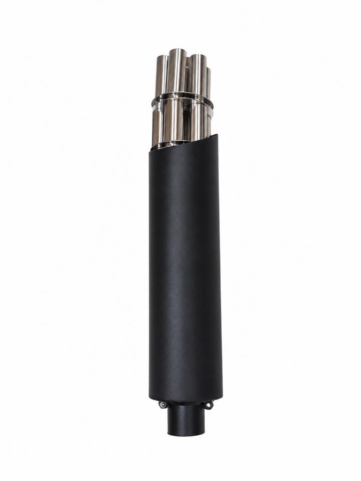 TUBO DE ESCAPE DEPORTIVO(40CM) NEGRO / SILVER E31