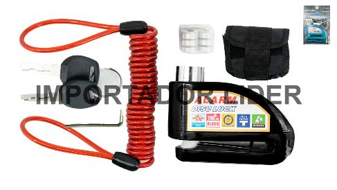 CANDADO FRENO DISCO NEGRO CON ALARMA SET - STD