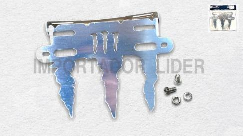 PORTAPLACA ALUMINIO MSTR CROMADO UND - STD