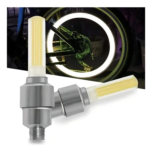 LUZ LED P/ NEUMATICOS AUTO / MOTO / BICICLETA - AMARILLO
