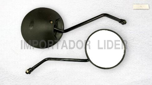 ESPEJO REDONDO BRAZO NEGRO 10MM PAR - BZHRO-200 COMPATIBLE CON BROS