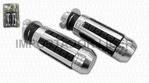 ESTRIBO POSTERIOR CROMADO/NEGRO PAR - STD