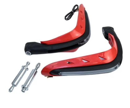 PROTECTOR MANO C/LUZ LED MOTO UNIVERSAL ROJO