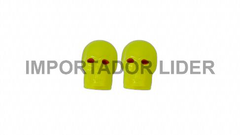 TAPA PITON DE CAMARA MDLO CALAVERA VERDE LIMON C/OJOS ROJOS PAR - STD (FOSFORESCENTE)