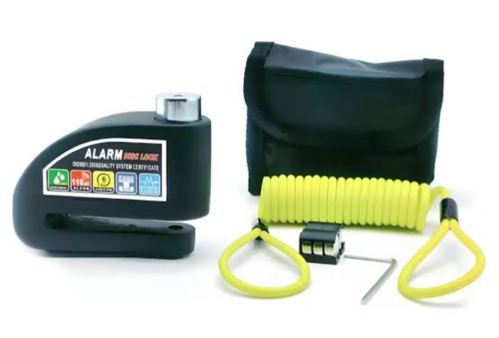 CANDADO DE DISCO CON ALARMA/negro c/ verde